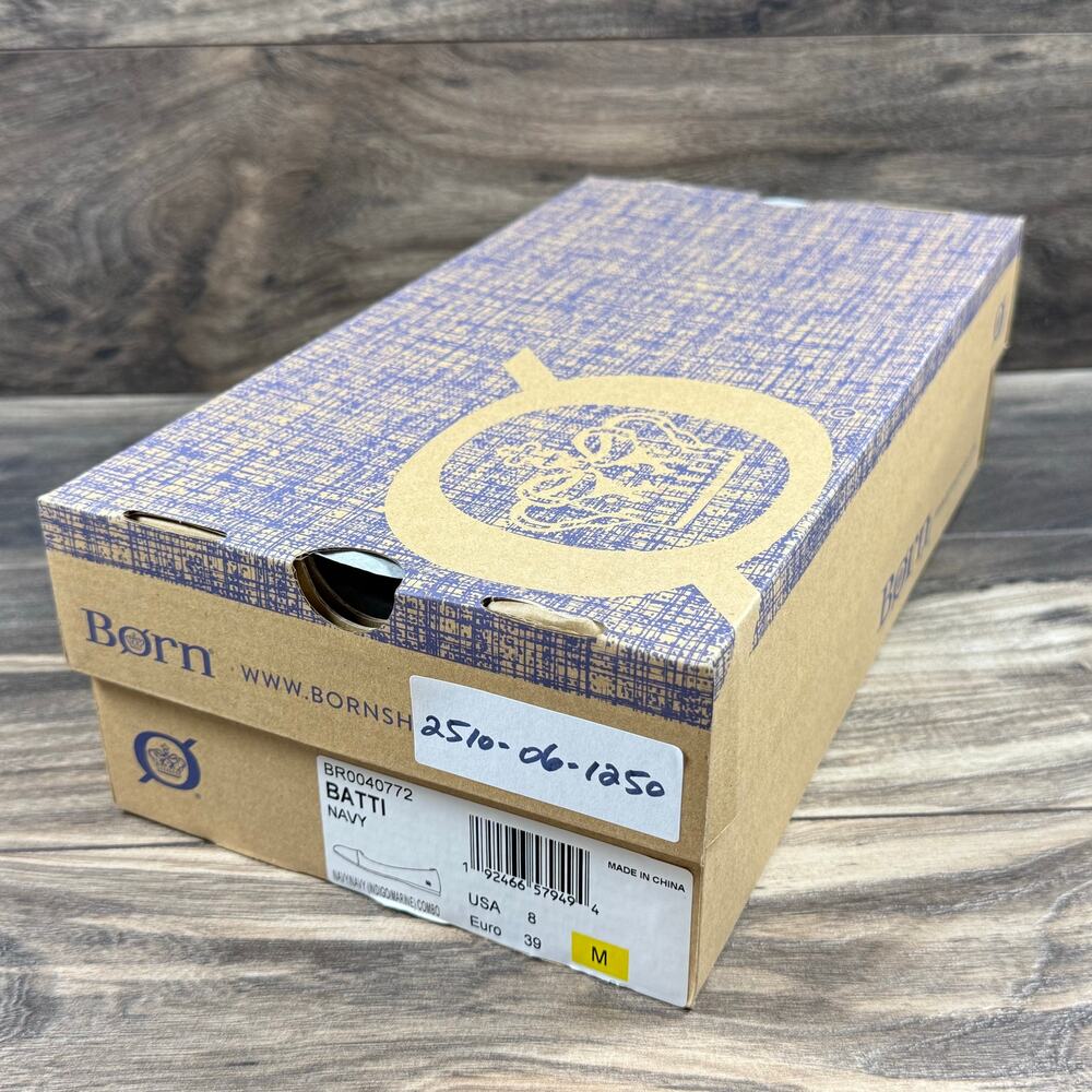 NIB Born 8M Batti Suede Mix Media Cap Toe Ballet Flats Navy - Picture 7 of 9